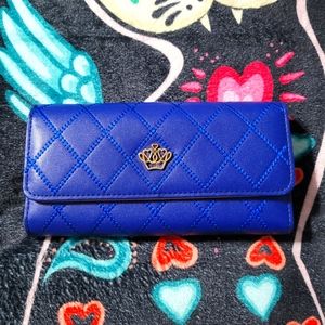 Blue trifold wallet